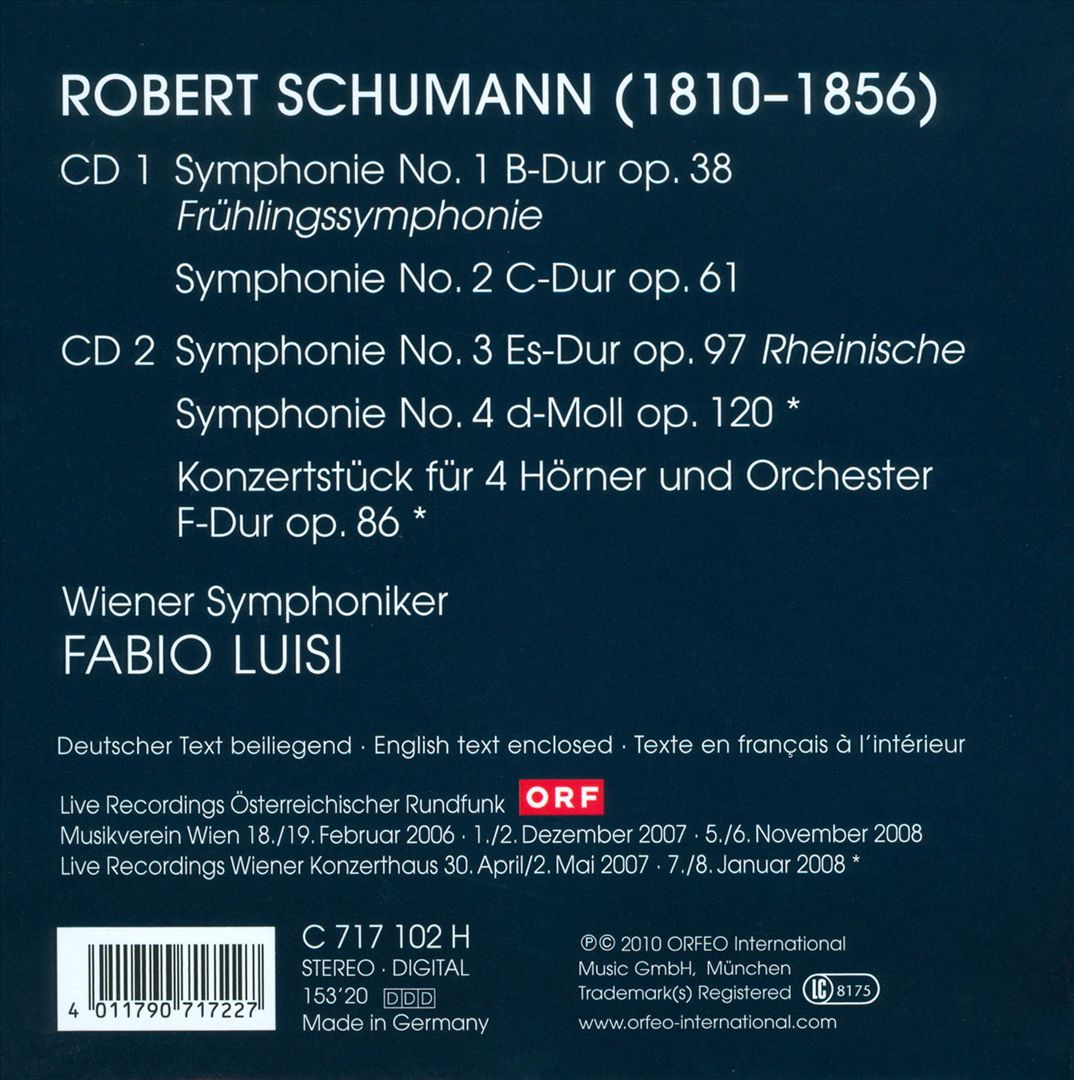 Schumann: Die Symphonien cover art