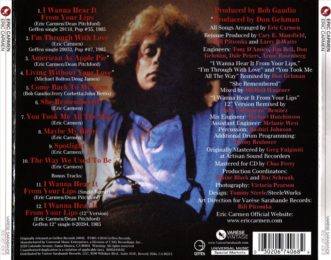 Eric Carmen [1984] cover art