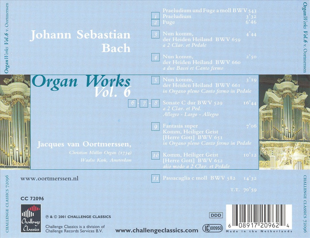 J.S. Bach: Organ Works, Vol. 6 cover art