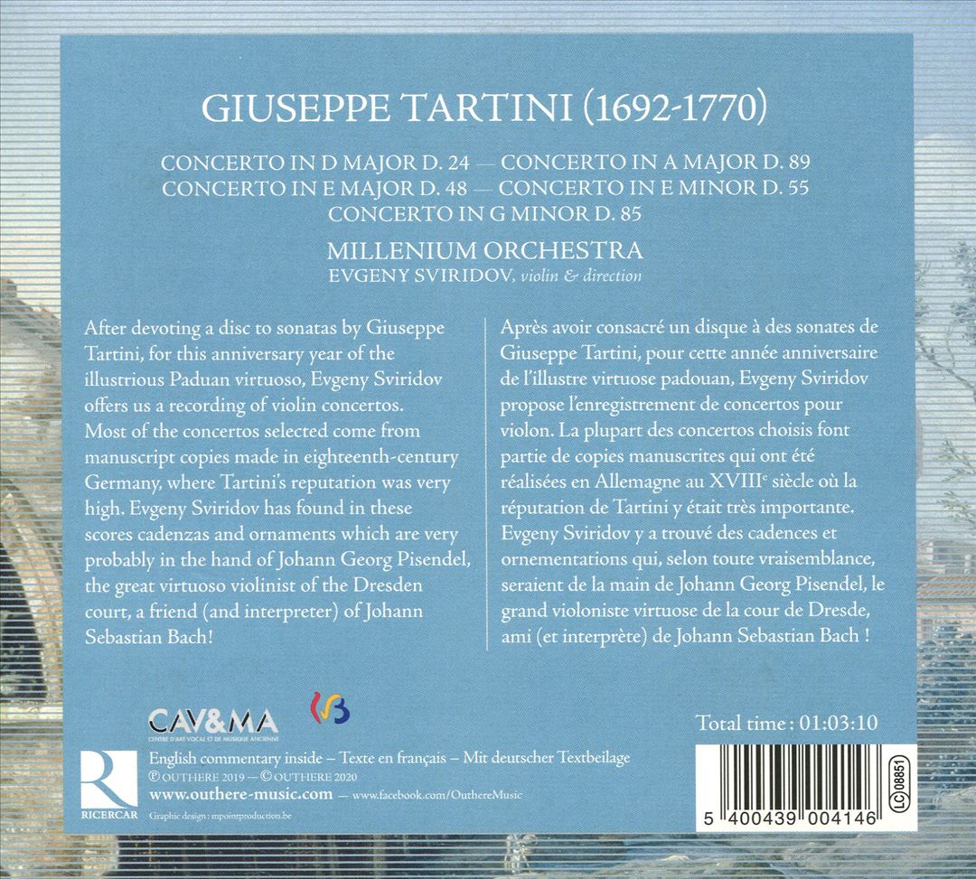 Giuseppe Tartini: Violin Concertos cover art