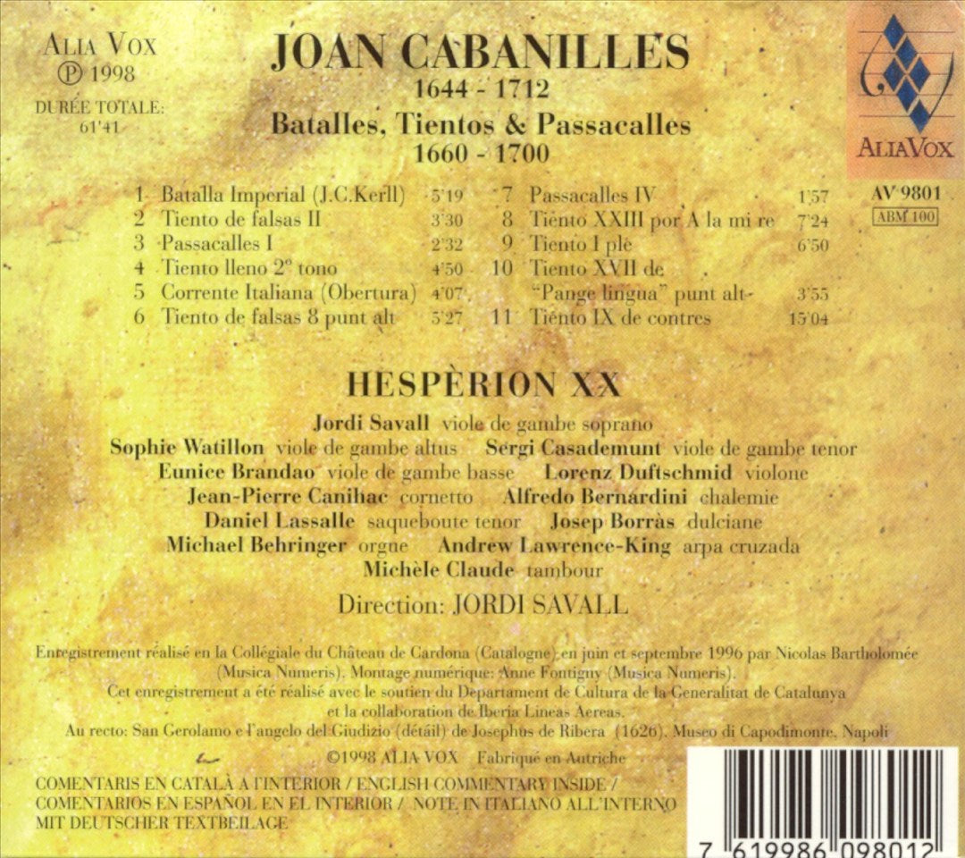 Joan Cabanilles: Batalles, Tientos & Passacalles cover art