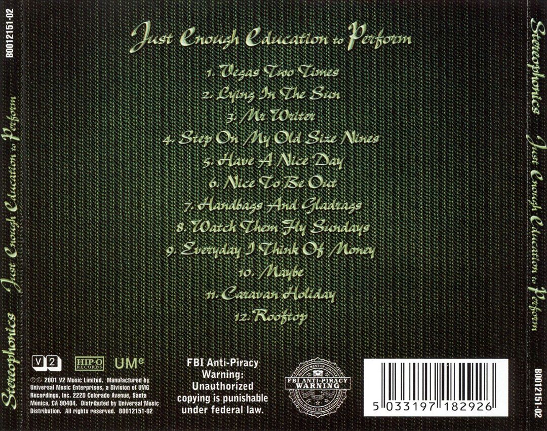 Just Enough Education to Perform [Bonus Track] cover art