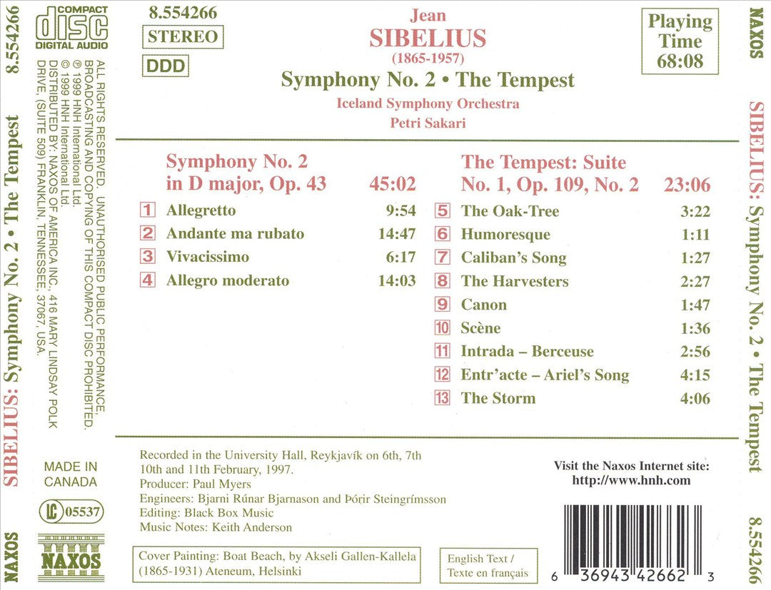 Sibelius: Symphony No. 2 cover art