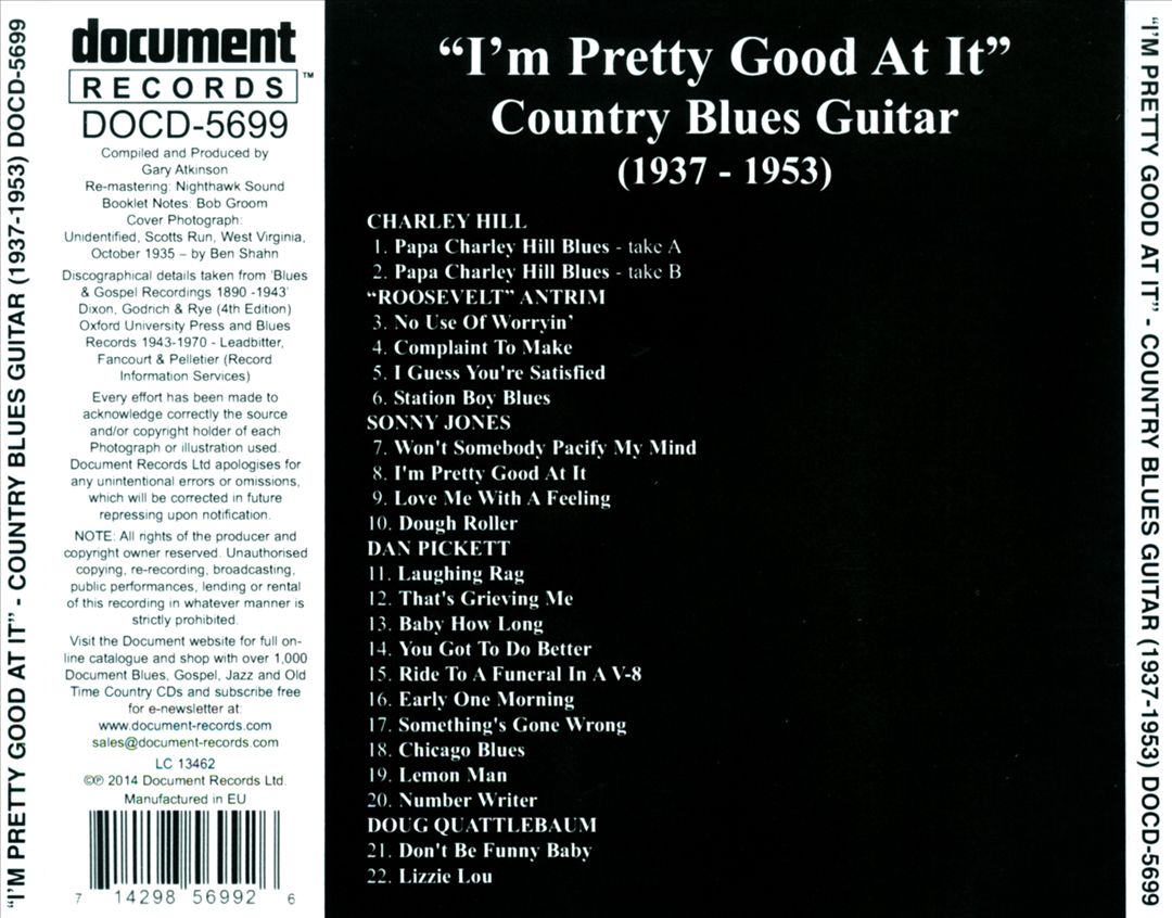 I'm Pretty Good At It: Country Blues Guitar (1937-1953) cover art