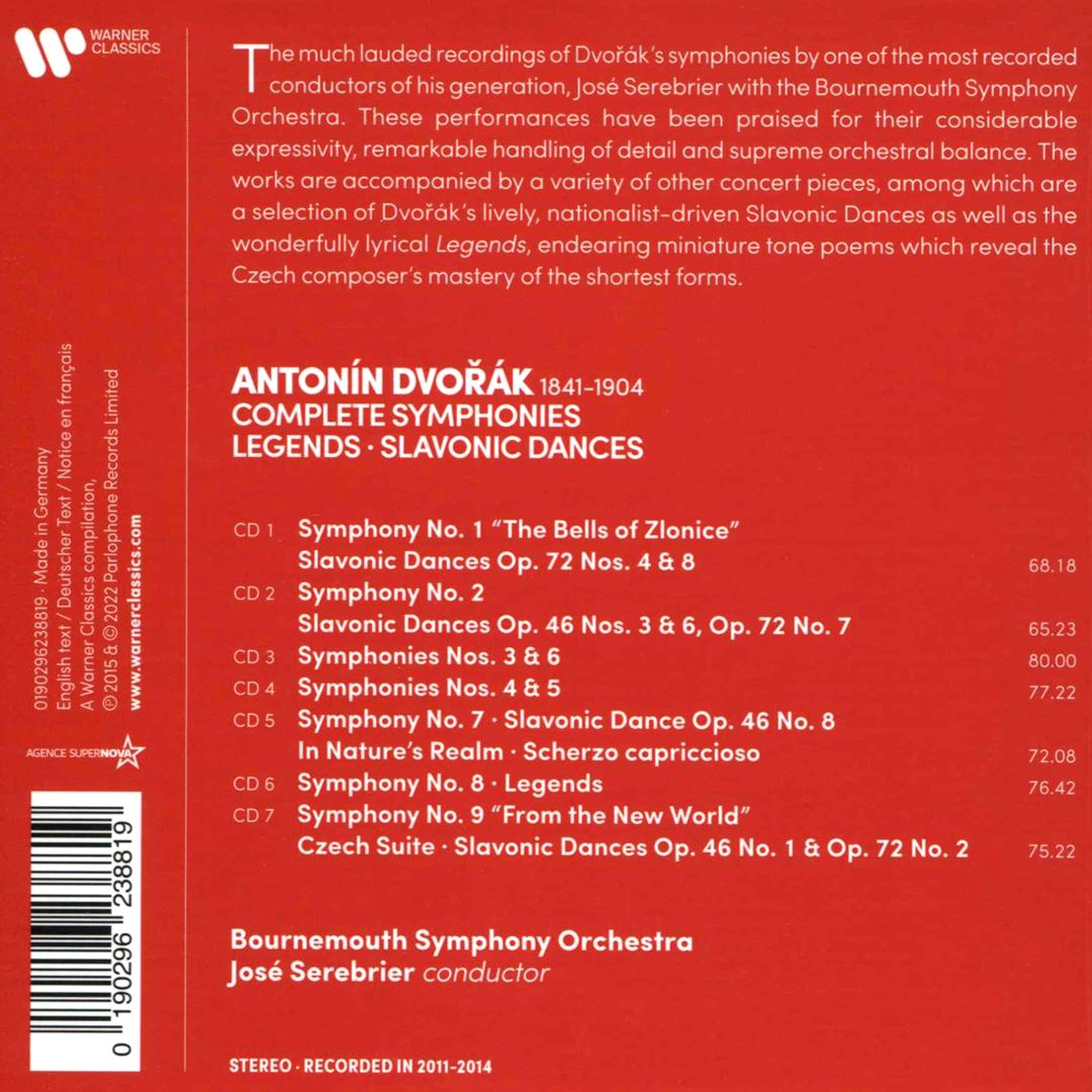 Dvorák: Complete Symphonies; Legends; Slavonic Dances cover art