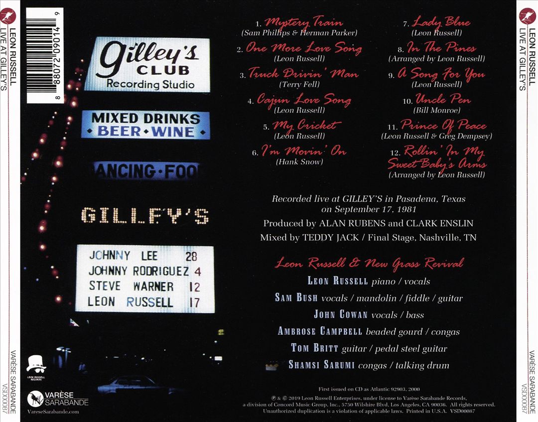 Live at Gilley's cover art