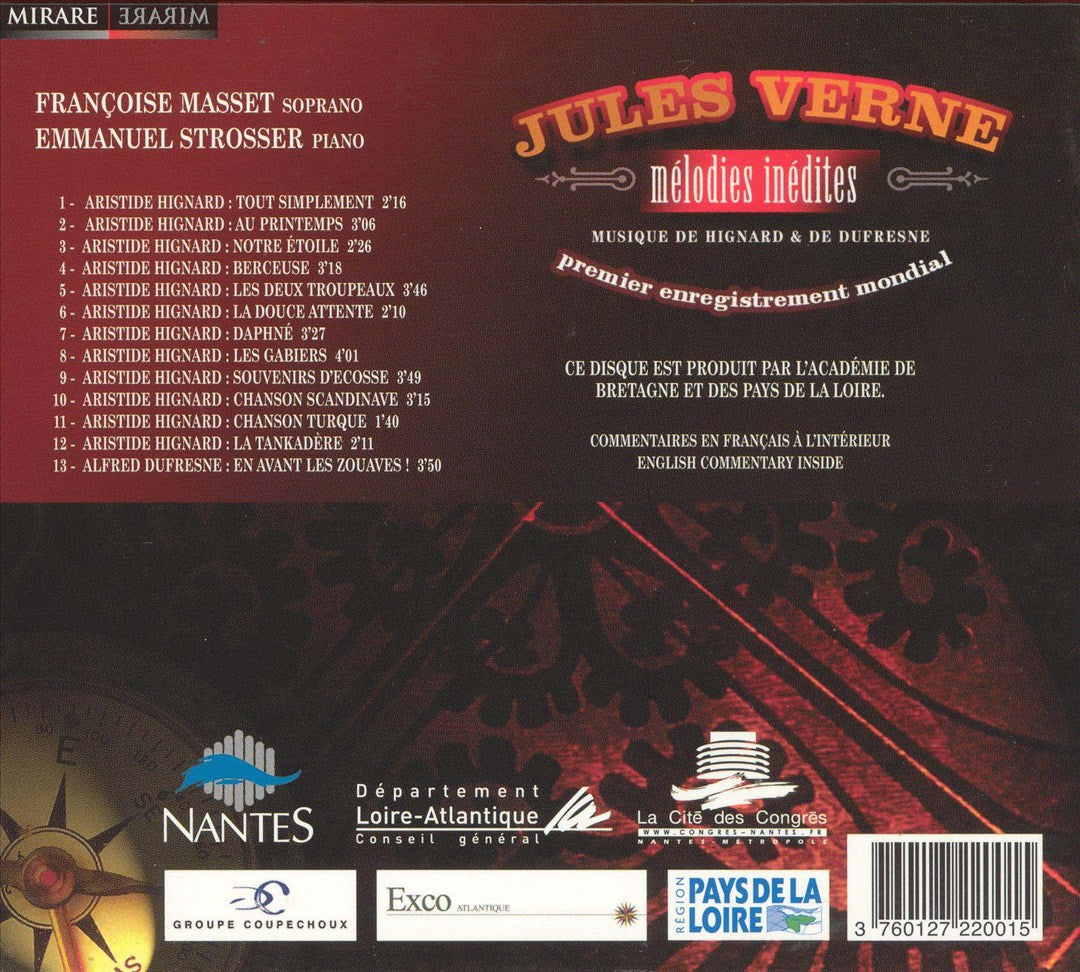 Jules Verne: Mélodies inédites - Musique de Hignard et de Dufresne cover art