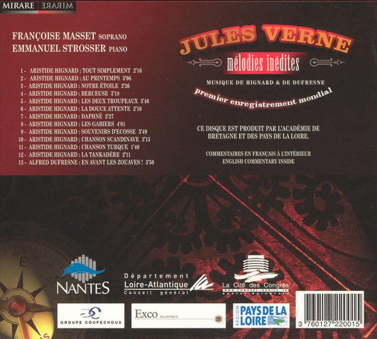 Jules Verne: Mélodies inédites - Musique de Hignard et de Dufresne cover art