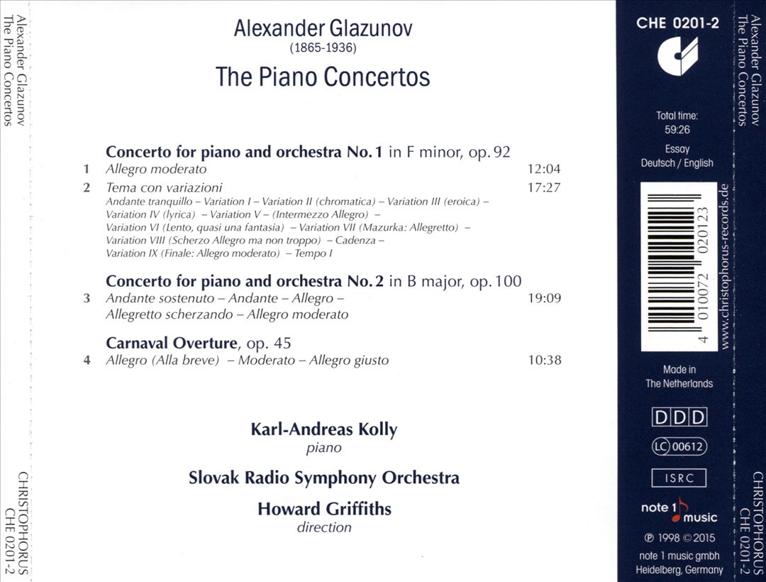 Glazunov: The Piano Concertos cover art