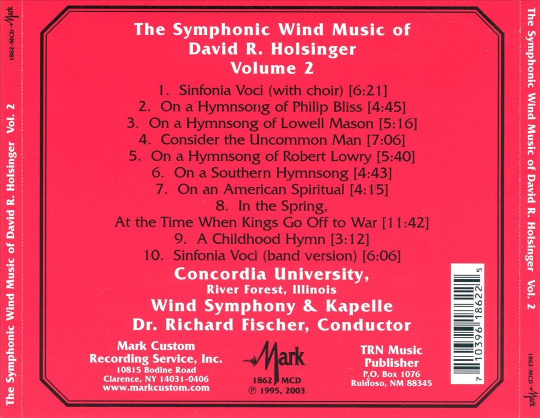 Symphonic Wind Music of David R. Holsinger, Vol. 2 cover art