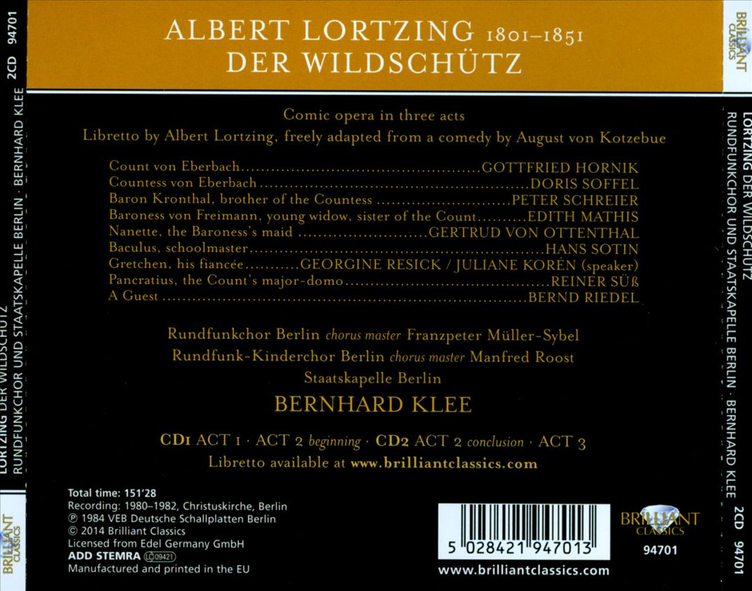 Albert Lortzing: Der Wildschütz cover art