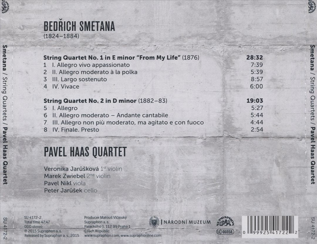 Smetana: String Quartets Nos. 1 "From My Life" & 2 cover art