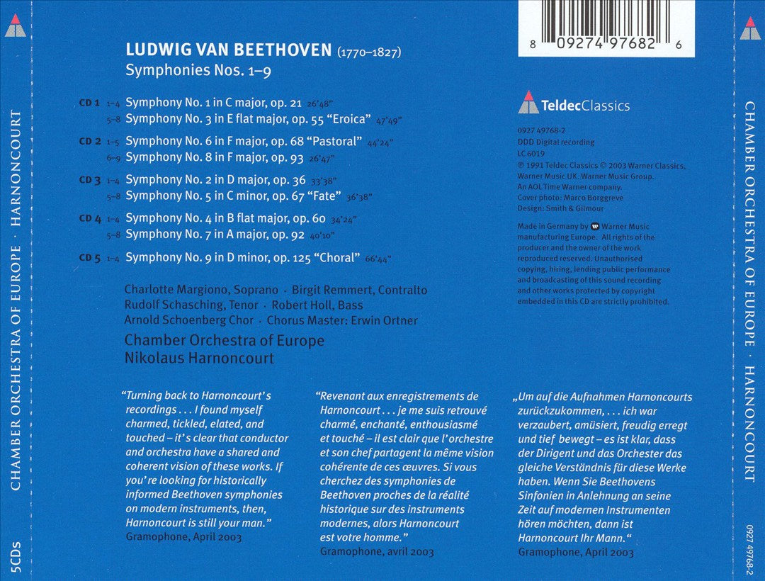 Beethoven: Symphonies Nos. 1-9 cover art