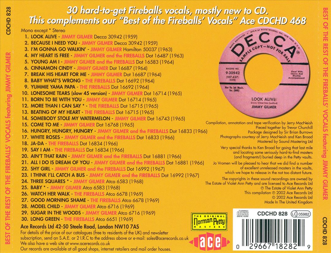 Best of the Rest of the Fireballs' Vocals cover art