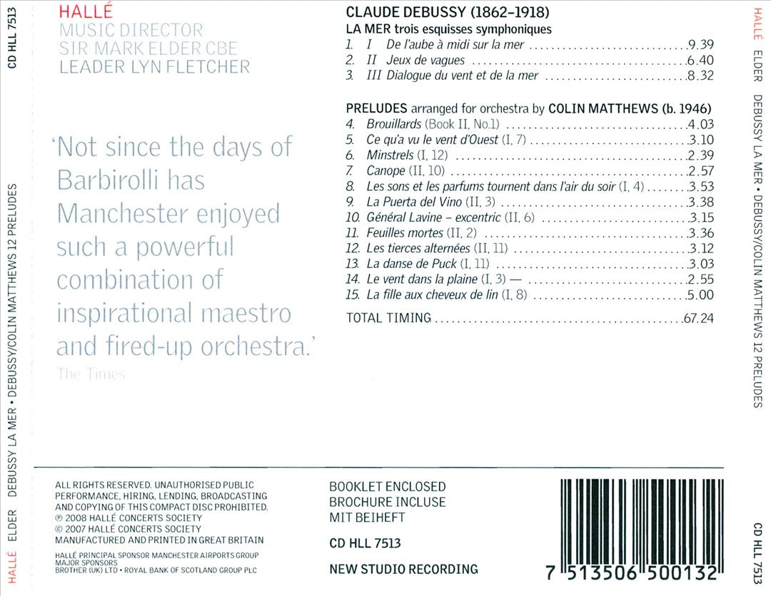 Debussy: La Mer; Preludes cover art