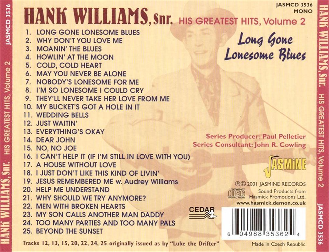 His Greatest Hits, Vol. 2: Long Gone Lonesome Blues cover art