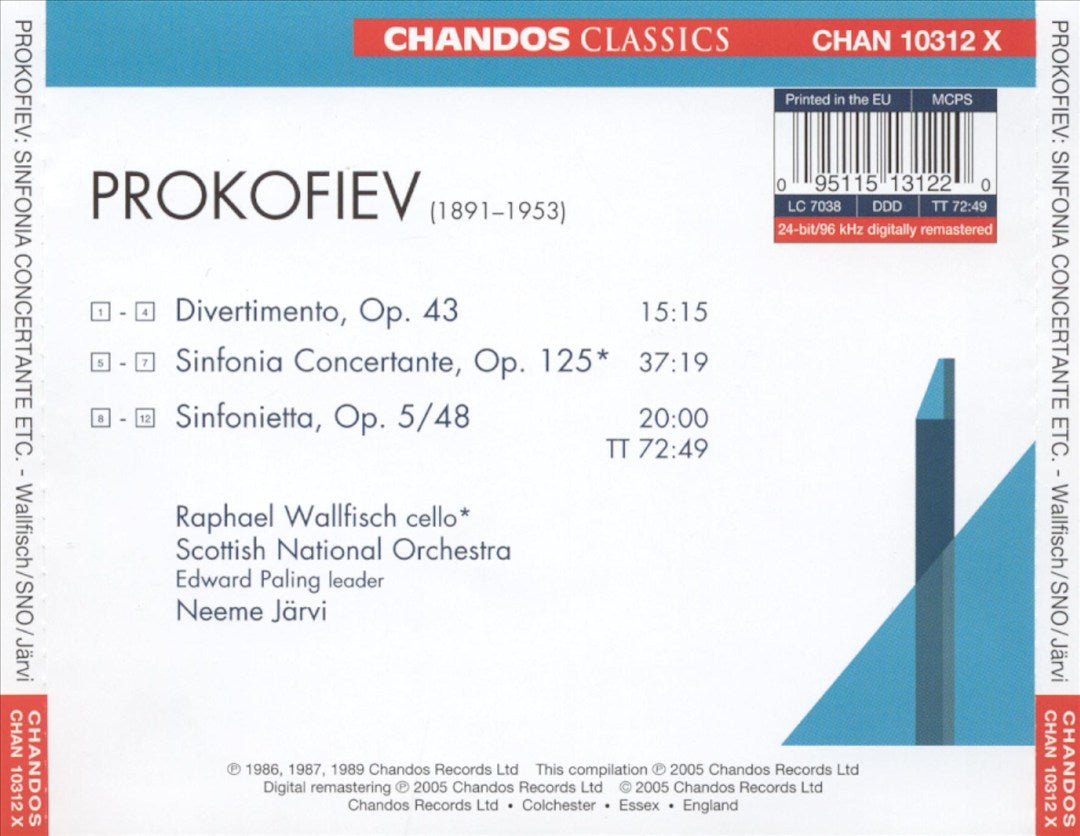 Prokofiev: Sinfonietta; Sinfonia Concertante; Divertimento cover art