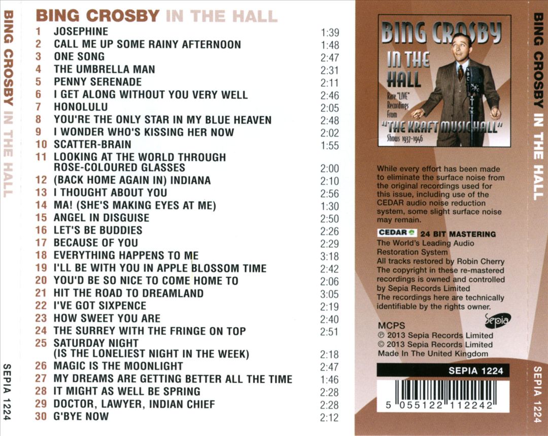 Bing Crosby in the Hall cover art