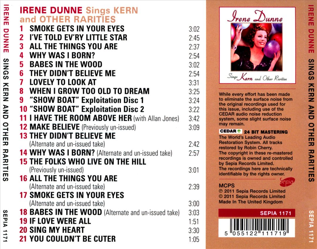 Sings Kern and Other Rarities cover art