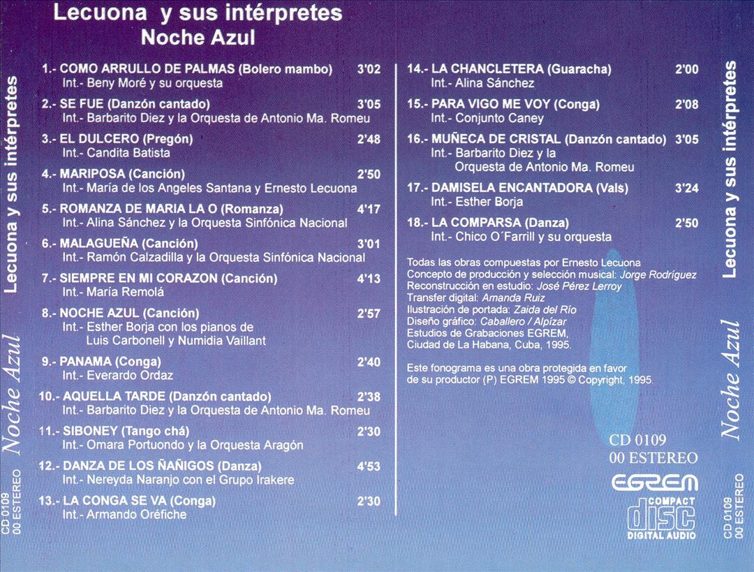 Noche Azul e Lecuona cover art