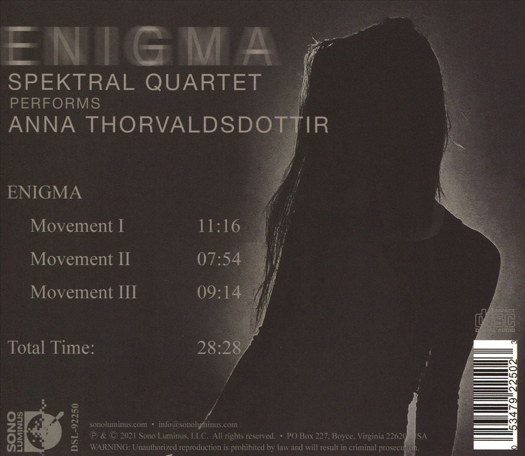 Enigma: Spektral Quartet performs Anna Thorvaldsdottir cover art