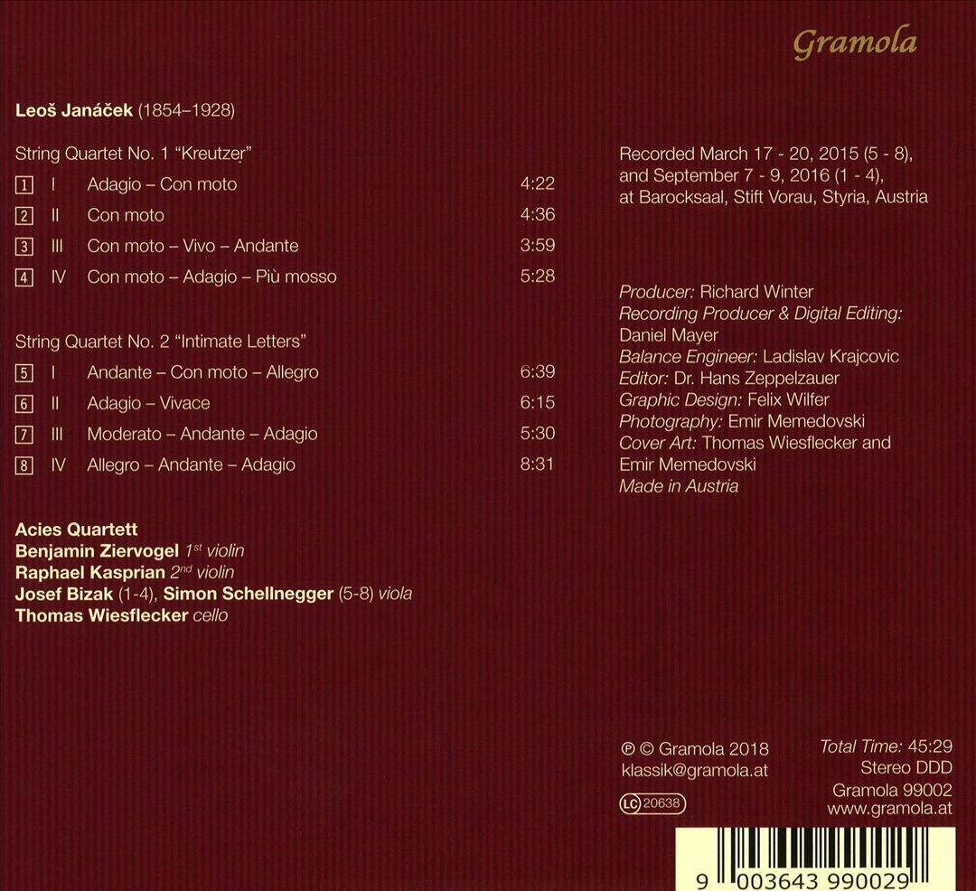 Leos Janácek: Der Streichquartette cover art