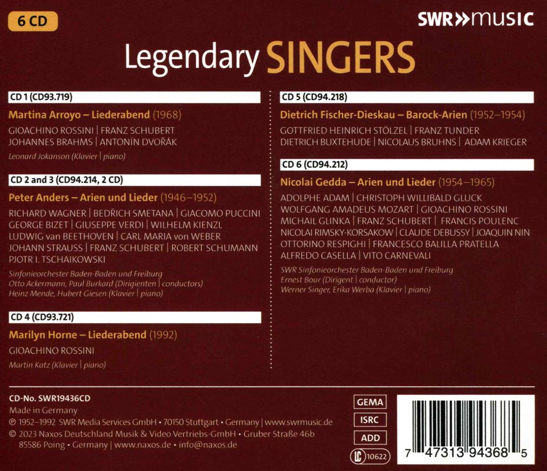 Legendary Singers cover art