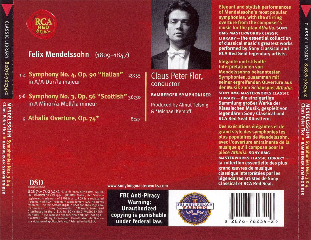 Mendelssohn: Symphony No. 3 "Scottish"; Symphony No. 4 "Italian" cover art