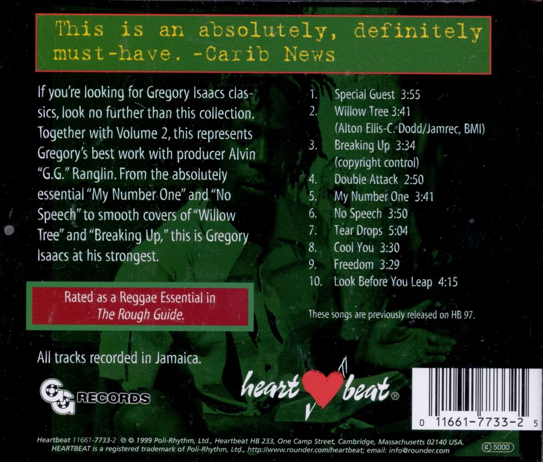 The Best of Gregory Isaacs, Vol. 1 [Heartbeat] cover art