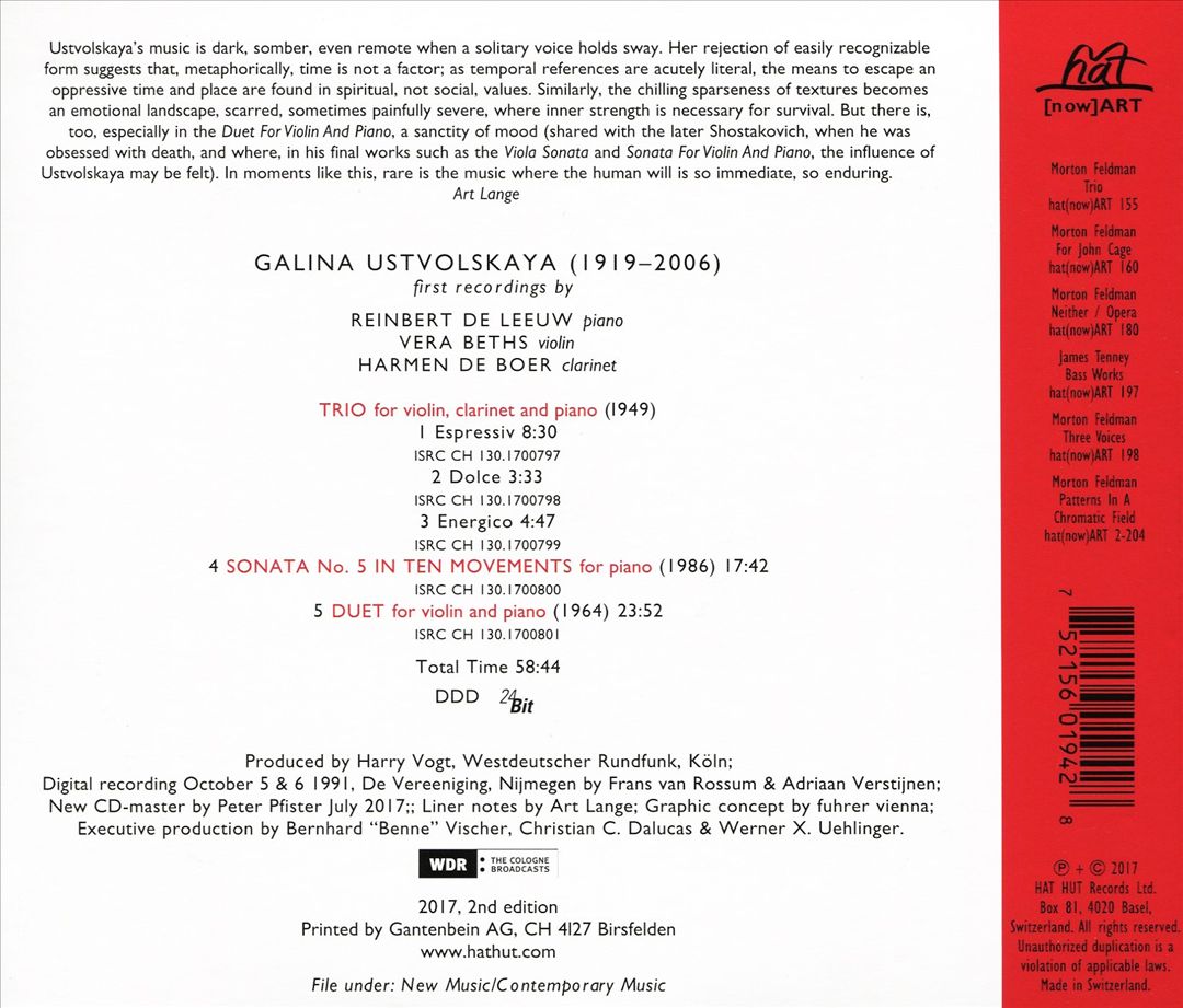 Galina Ustvolskaya I cover art