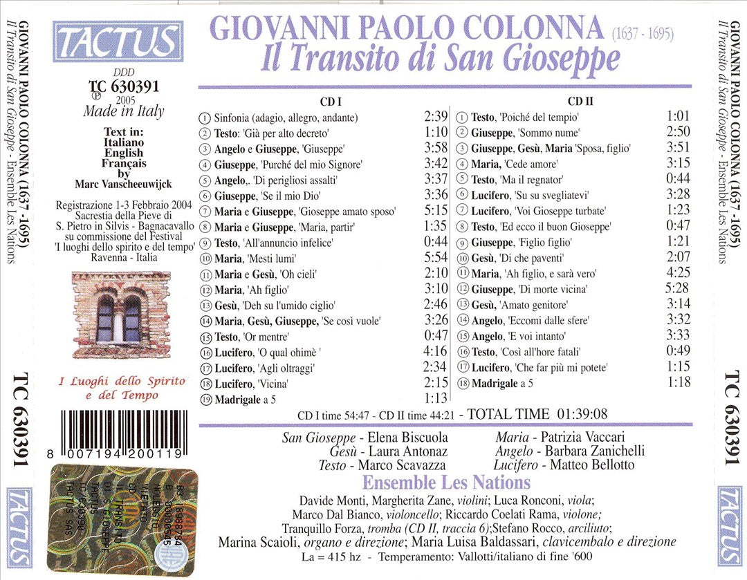 Giovanni Paolo Colonna: Il Transito di San Gioseppe cover art