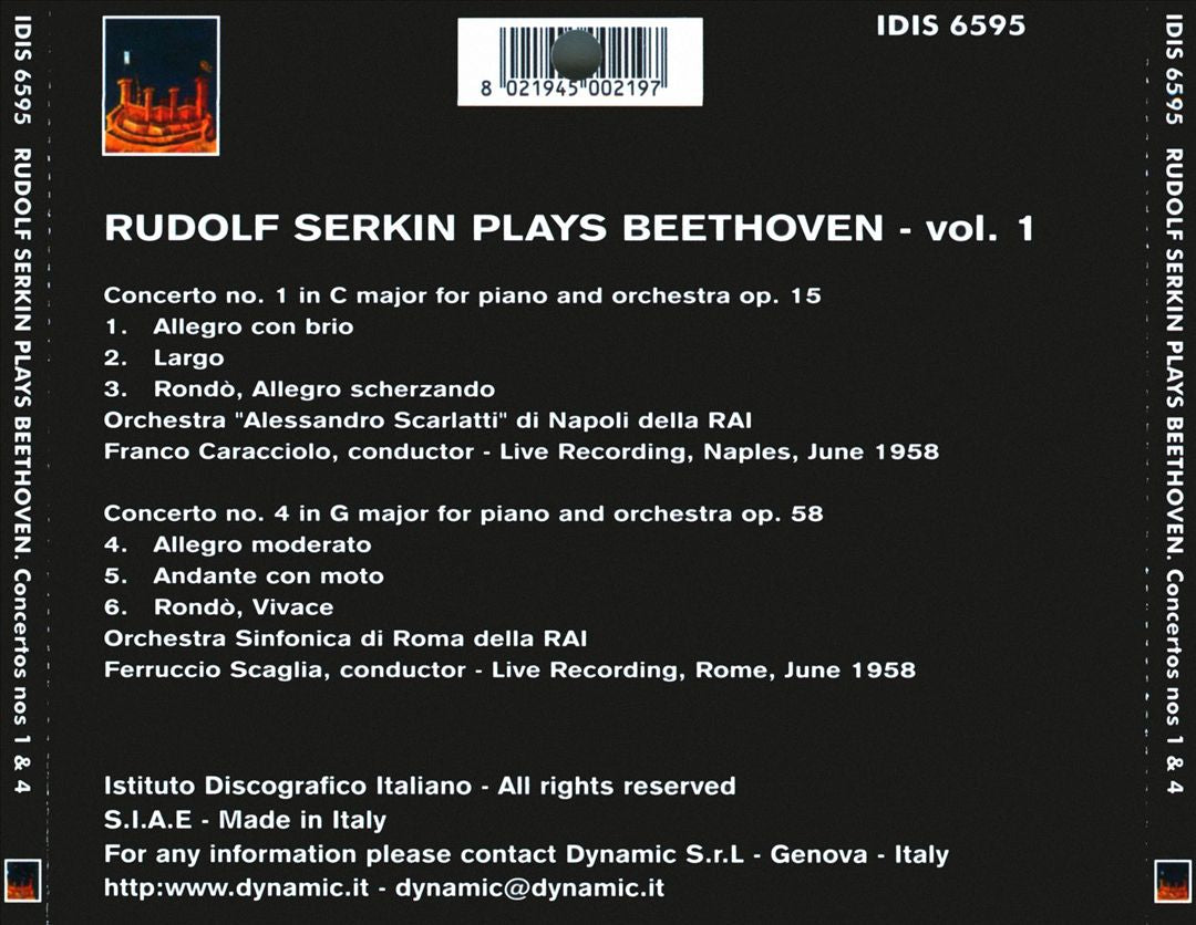 Rudolf Serkin plays Beethoven, Vol. 1 cover art