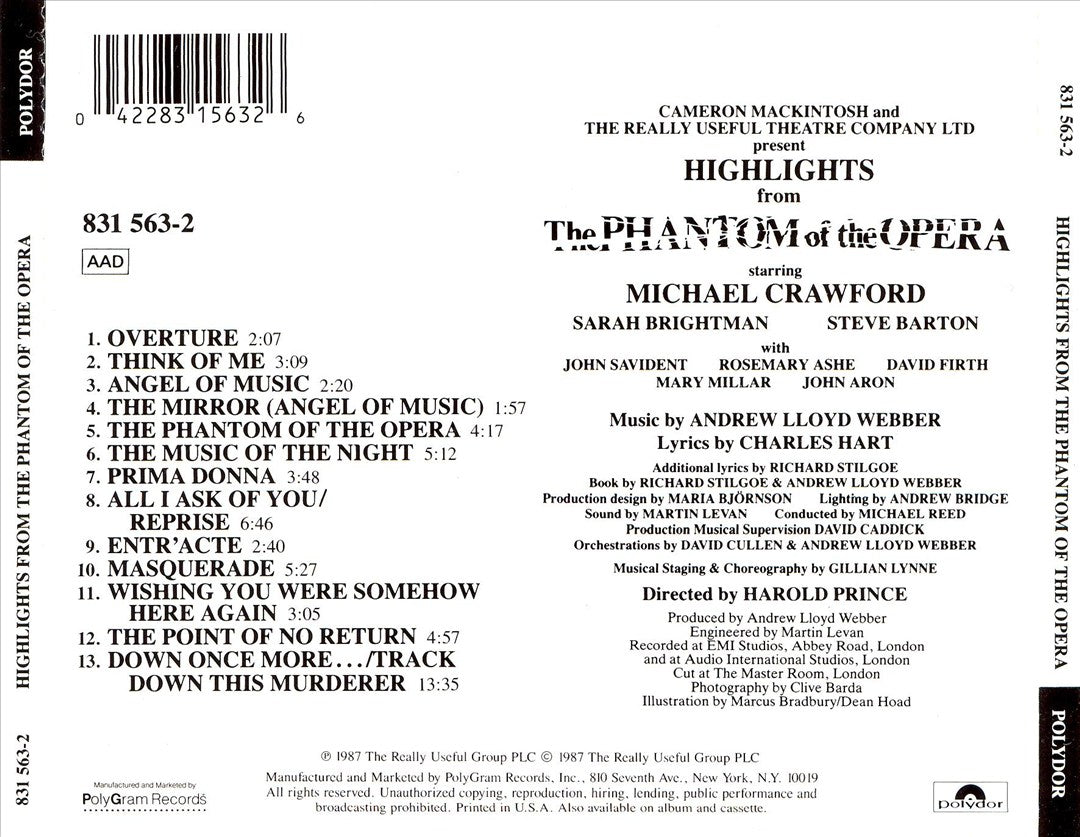 Highlights from the Phantom of the Opera [Special Gold Edition] cover art