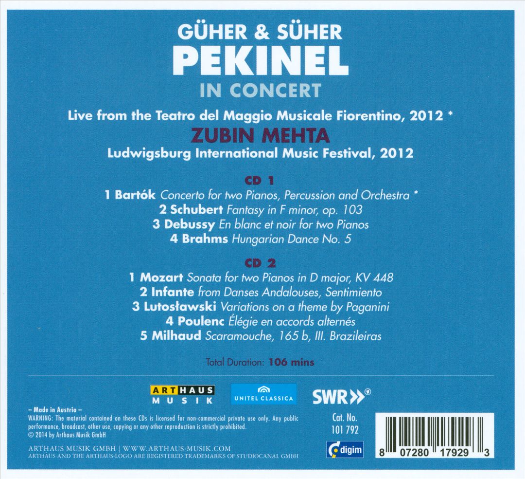 Güher & Süher Pekinel in Concert cover art
