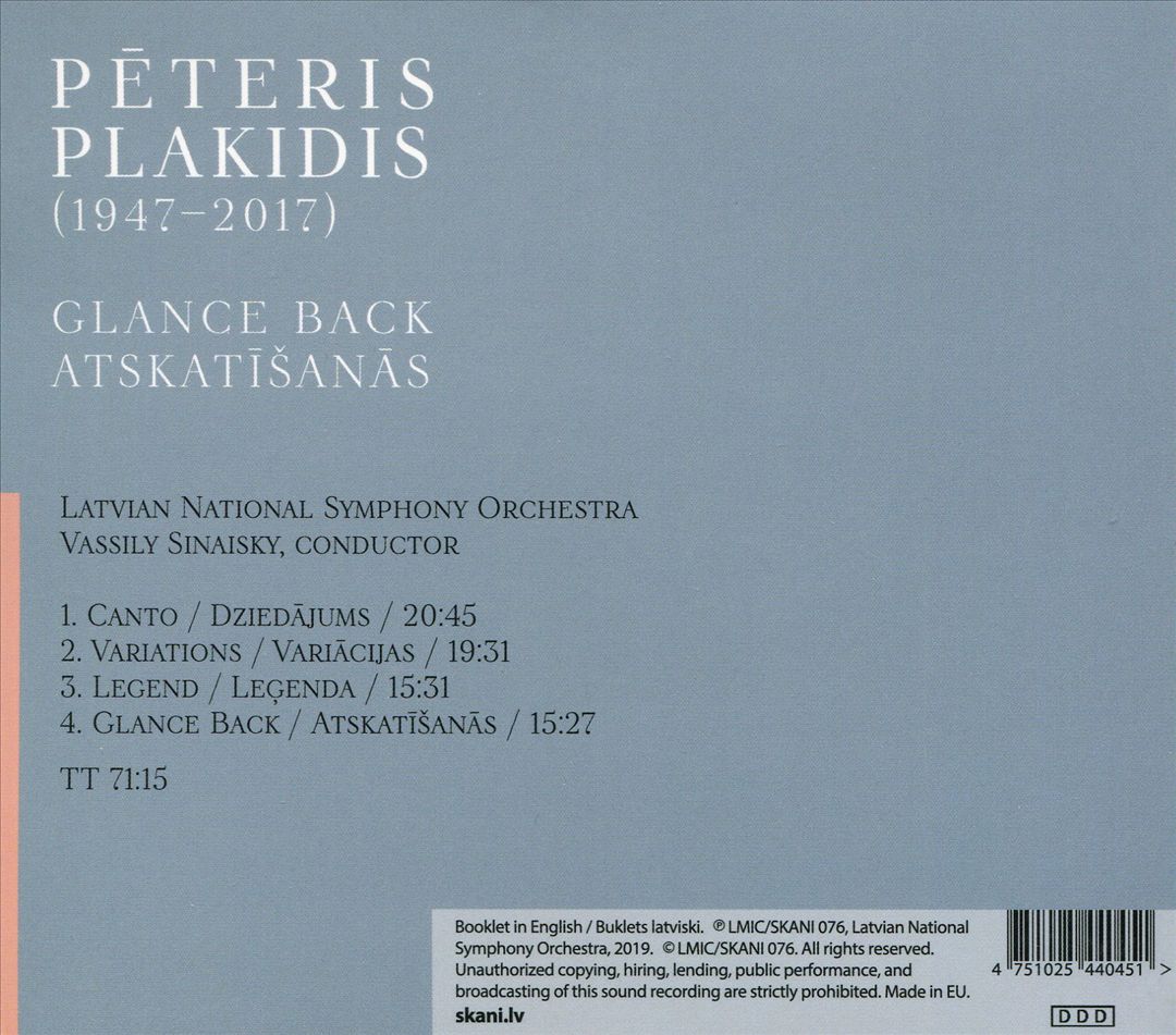 Peteris Plakidis: Glance Back; Atskatisanas cover art