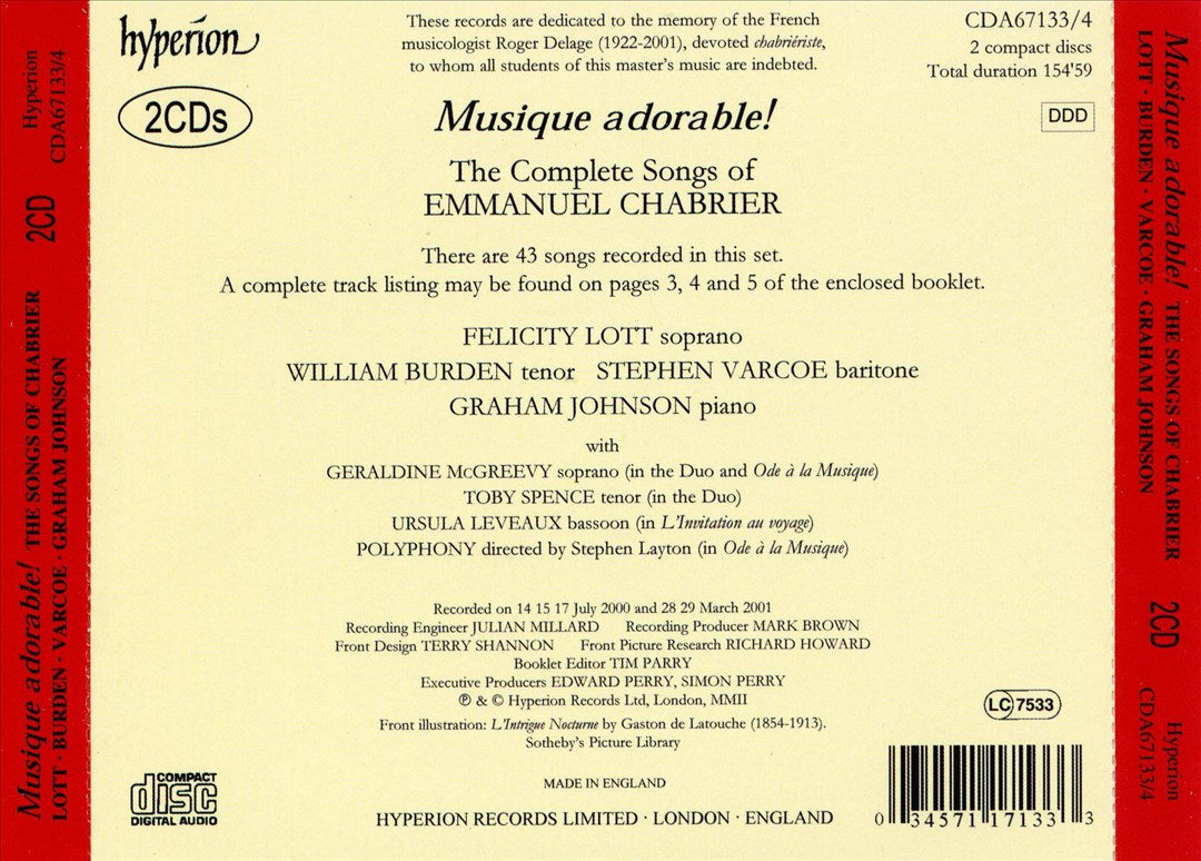 Musique adorable: The Songs of Emmanuel Chabrier cover art