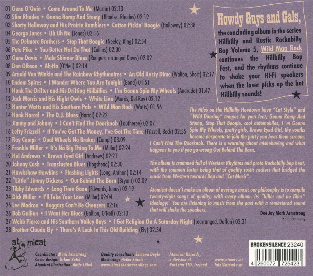Wild Man Rock: Hillbilly & Rustic Rockabilly Bop, Vol. 5 cover art