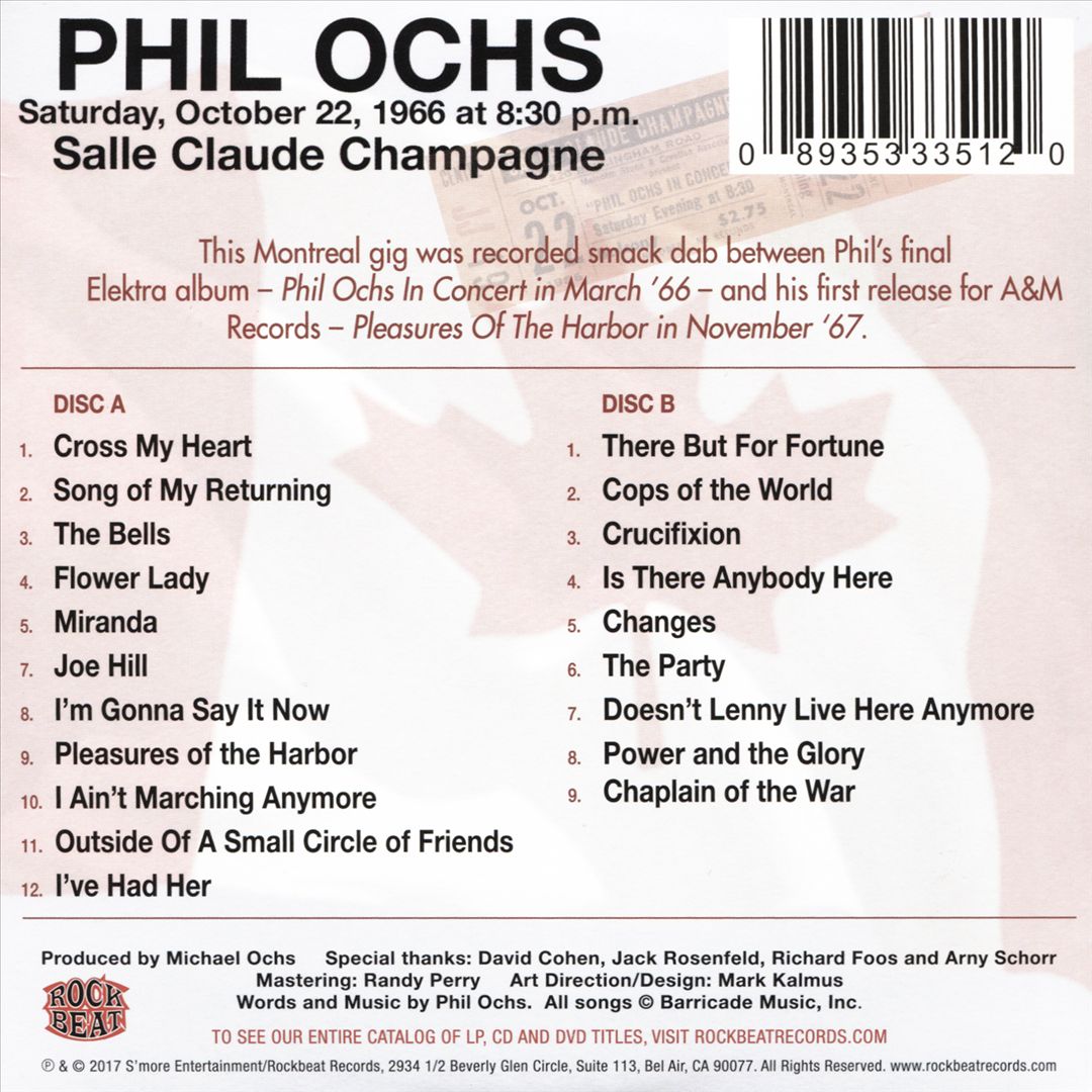 Live in Montreal, October 22, 1966 cover art