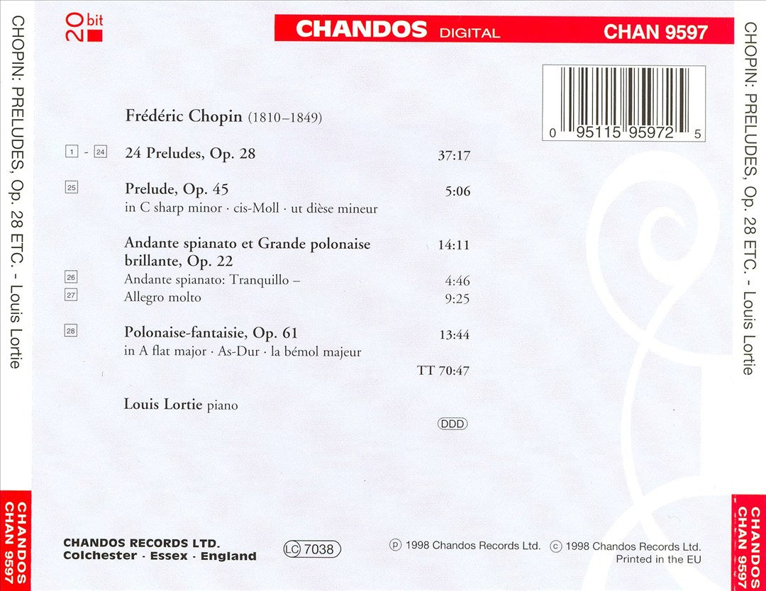Chopin: 24 Preludes; Polonaise-fantaisie cover art