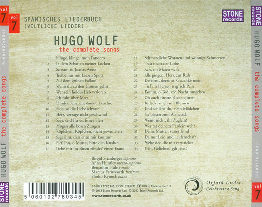 Hugo Wolf: The Complete Songs, Vol. 7: Spanisches Liederbuch cover art