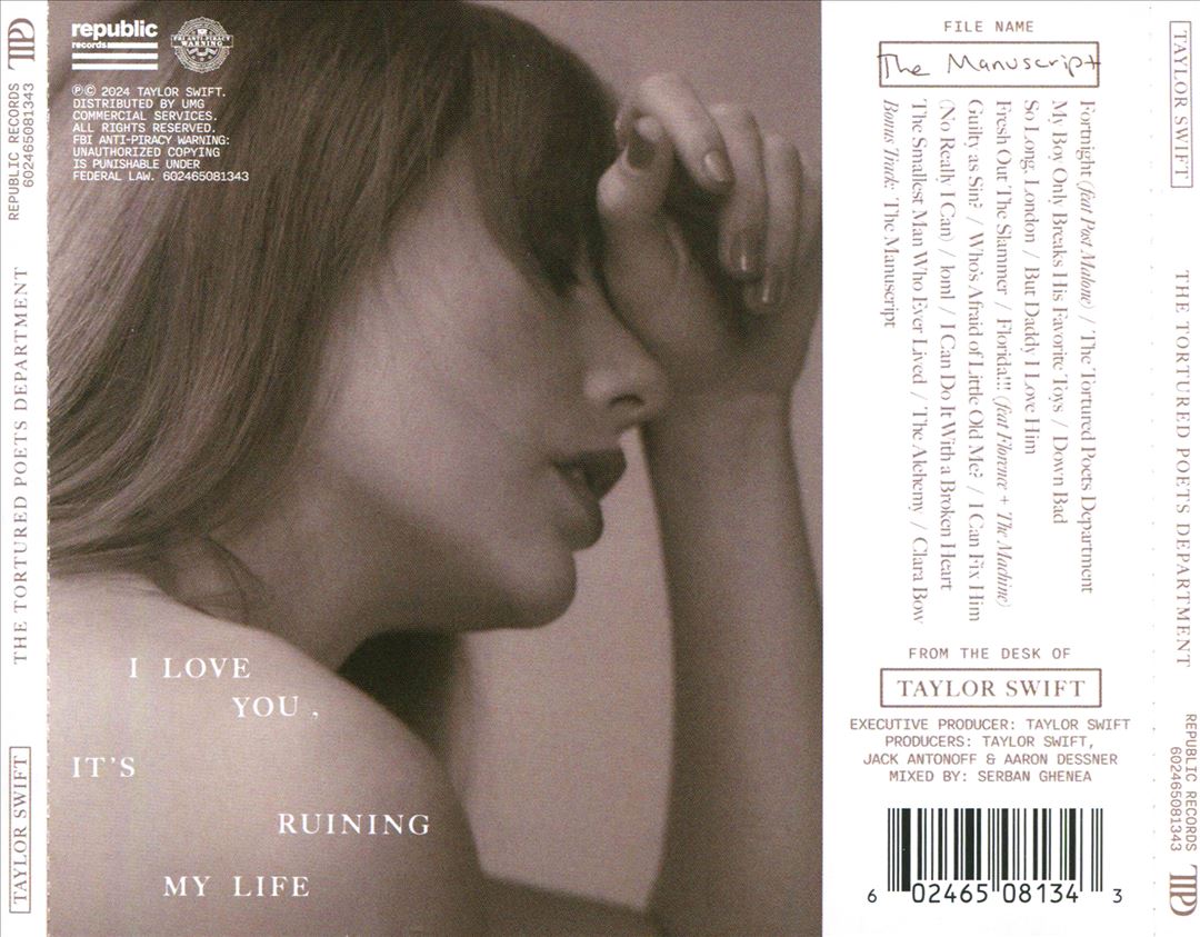 The Tortured Poets Department cover art