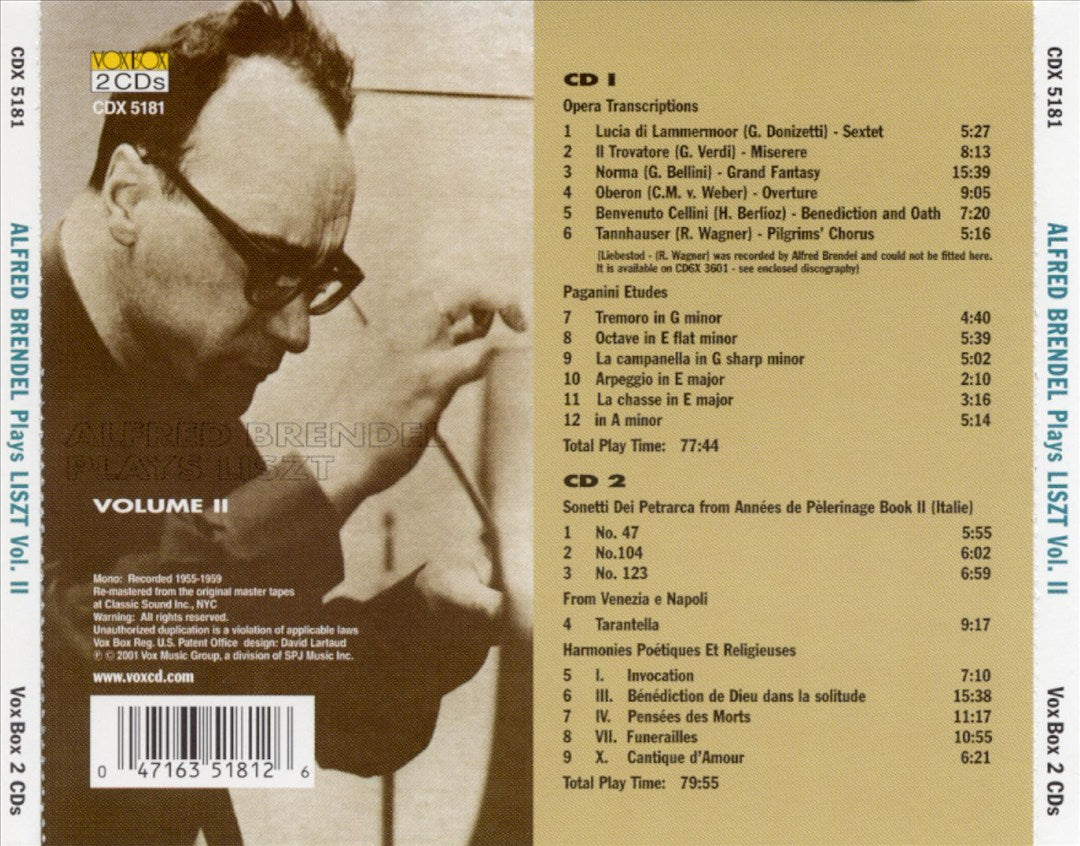 Brendel Plays Liszt, Vol. 2 cover art