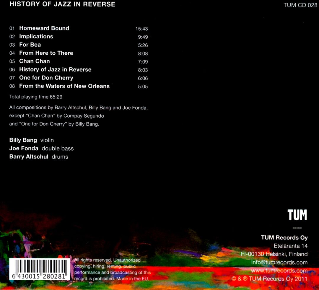 History of Jazz in Reverse cover art