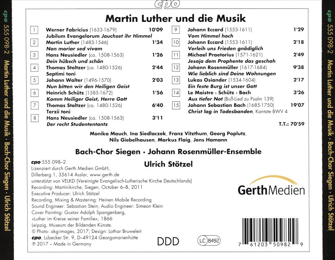 Davon ich singen und sagen will: Martin Luther und die Musik cover art