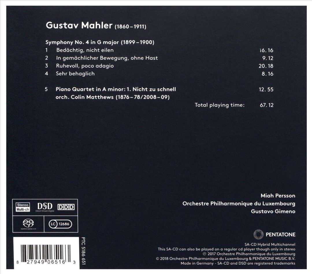 Mahler: Symphony No. 4; Nicht zu schnell cover art