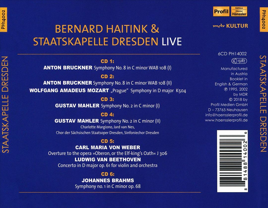 Bernhard Haitink & Staatskapelle Dresden cover art