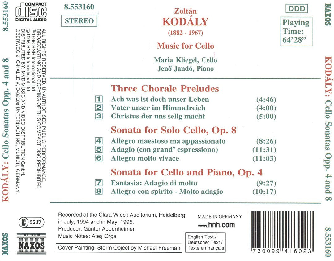 Kodály: Music for Cello cover art