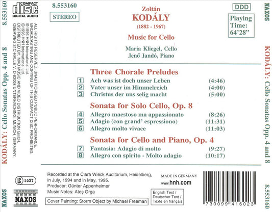 Kodály: Music for Cello cover art