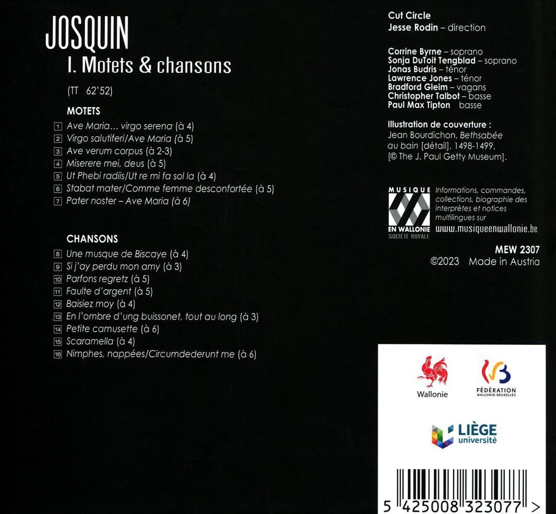 Josquin: I. Motets et chansons cover art