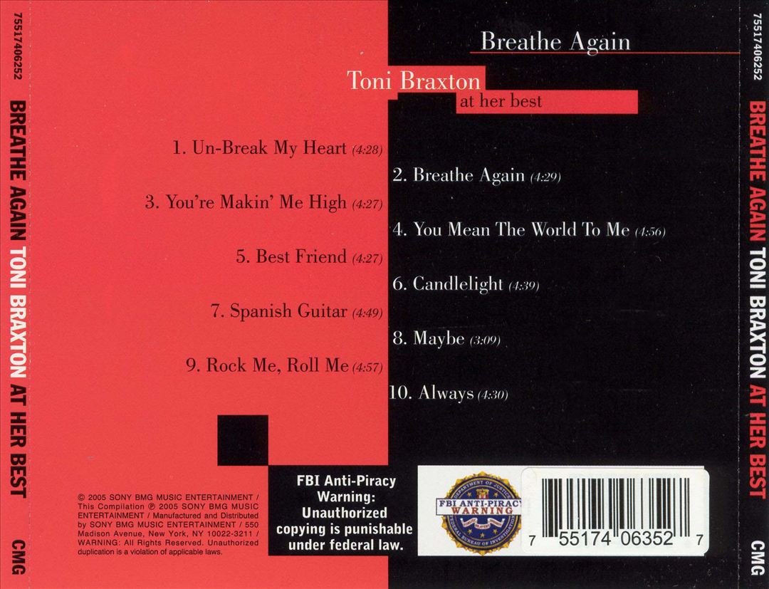 Breathe Again: Toni Braxton at Her Best cover art